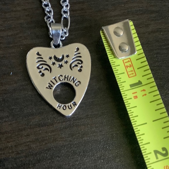 🌸 OUIJA SILVER 18" NECKLACE WITCHING HOUR PENDANT MAGIC EYE READER SPELL HOUR - Picture 10 of 11